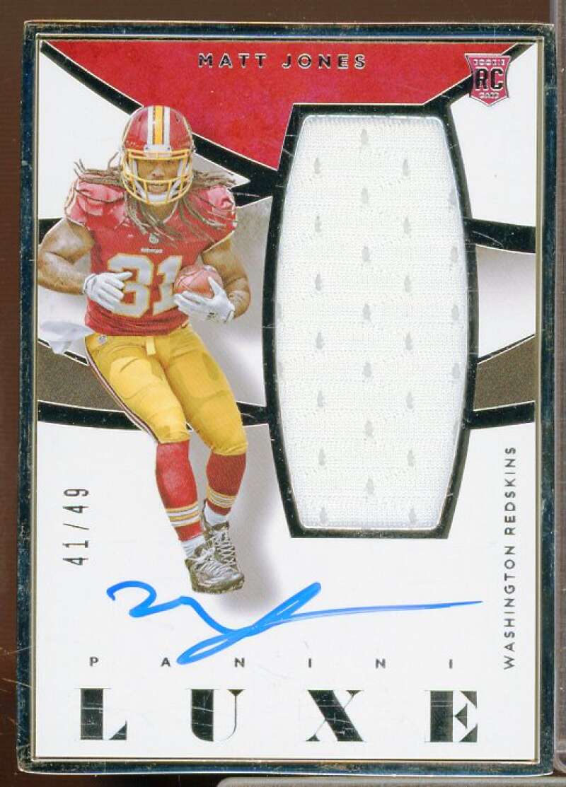 Matt Jones/49 Rookie Card 2015 Panini Luxe Rookie Autographs Silver #40  Image 1