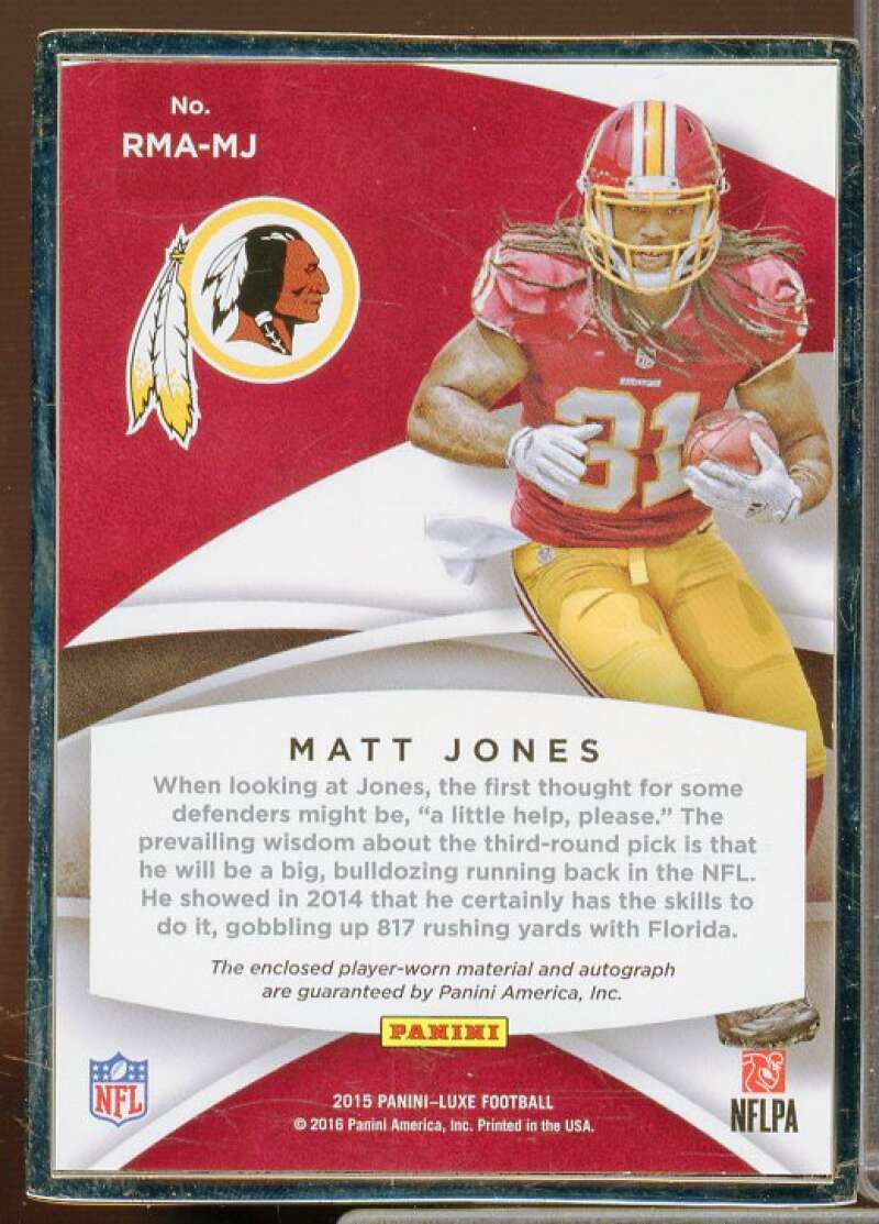 Matt Jones/49 Rookie Card 2015 Panini Luxe Rookie Autographs Silver #40  Image 2