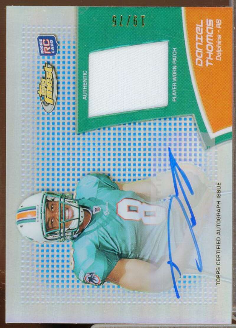 Daniel Thomas Rookie 2011 Finest Rookie Patch Autographs Blue Refractors #RAPDT  Image 1