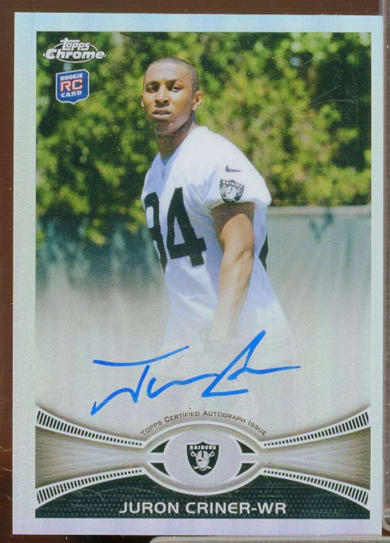 Juron Criner Rookie Card 2012 Topps Chrome Rookie Autographs Refractors #195  Image 1