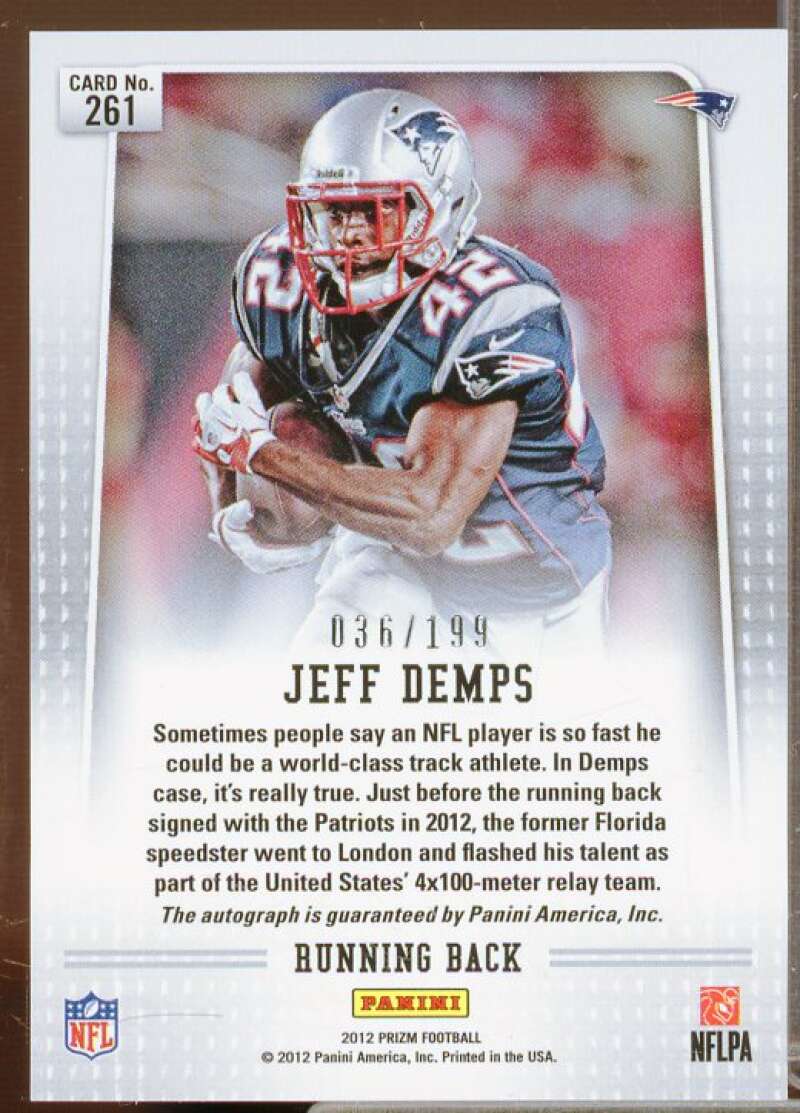 Jeff Demps/199 Rookie Card 2012 Panini Prizm Autographs #261  Image 2