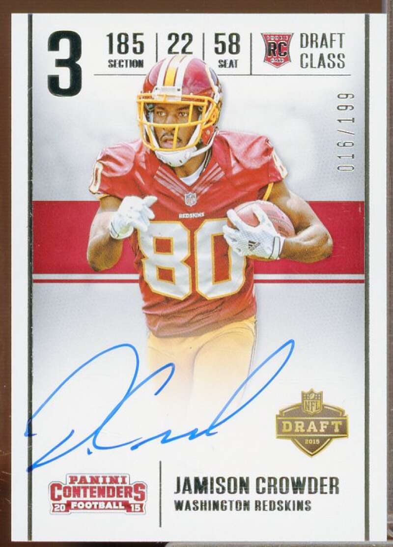 Jamison Crowder/199 Rookie 2015 Panini Contenders Draft Class Autographs #15  Image 1