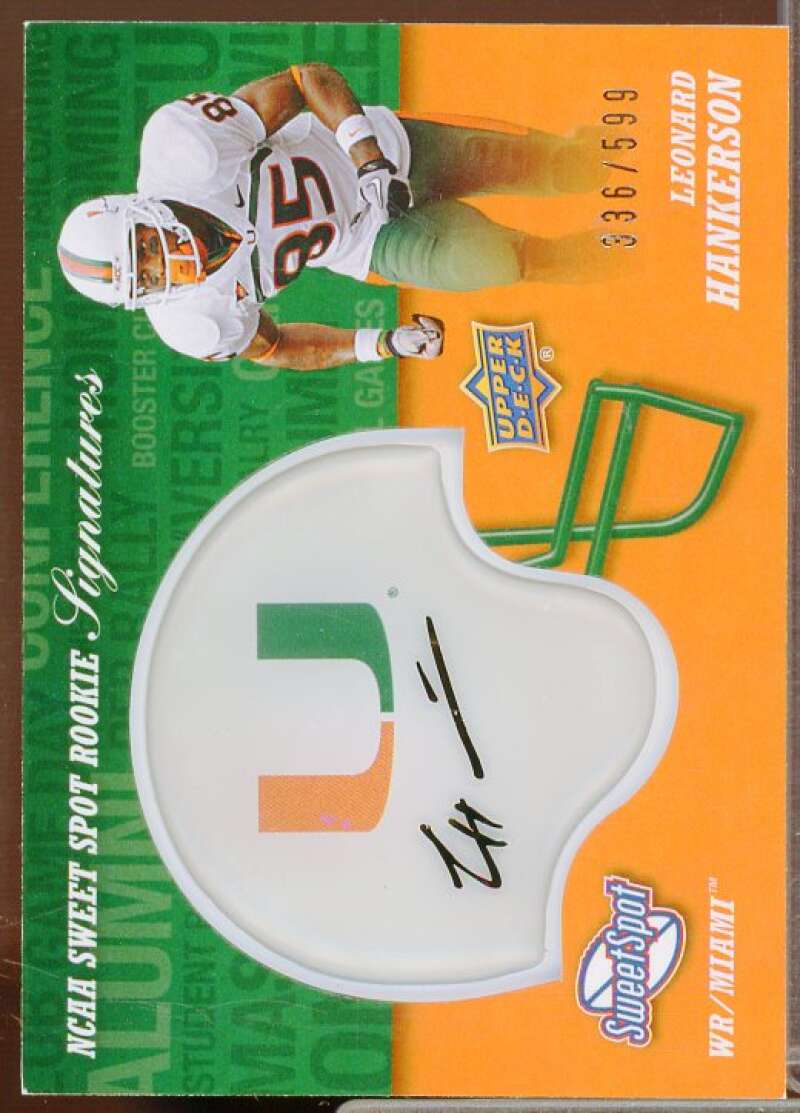 Leonard Hankerson/599 Rookie Card 2011 Sweet Spot Rookie Signatures #RSLH  Image 1