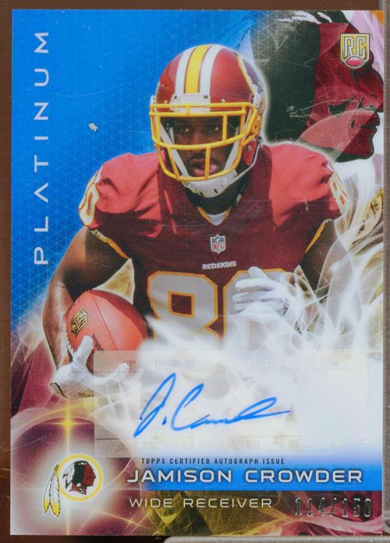 Jamison Crowder Rookie 2015 Topps Platinum Autographs Blue Refractors #ARJC  Image 1