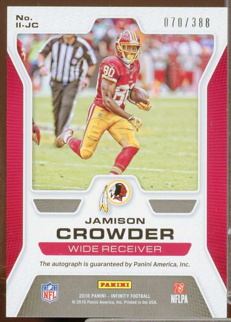 Jamison Crowder/388 Rookie Card 2016 Panini Infinity Infinite Ink #16  Image 2