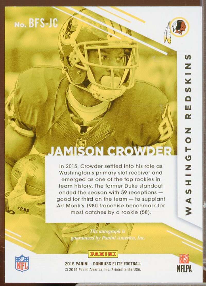 Jamison Crowder/49 Rookie Card 2016 Elite Back to the Future Signatures #BFSJC  Image 2