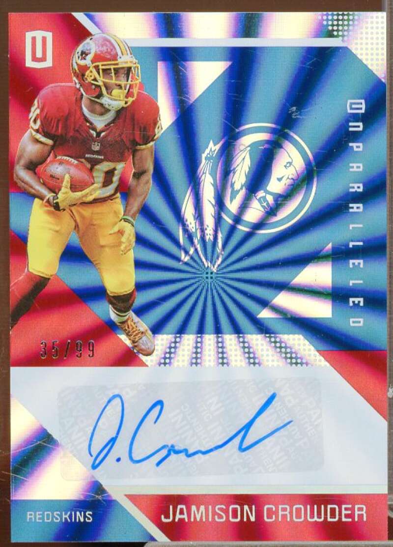 Jamison Crowder/99 Rookie Card 2016 Panini Unparalleled Autographs Blue #37  Image 1