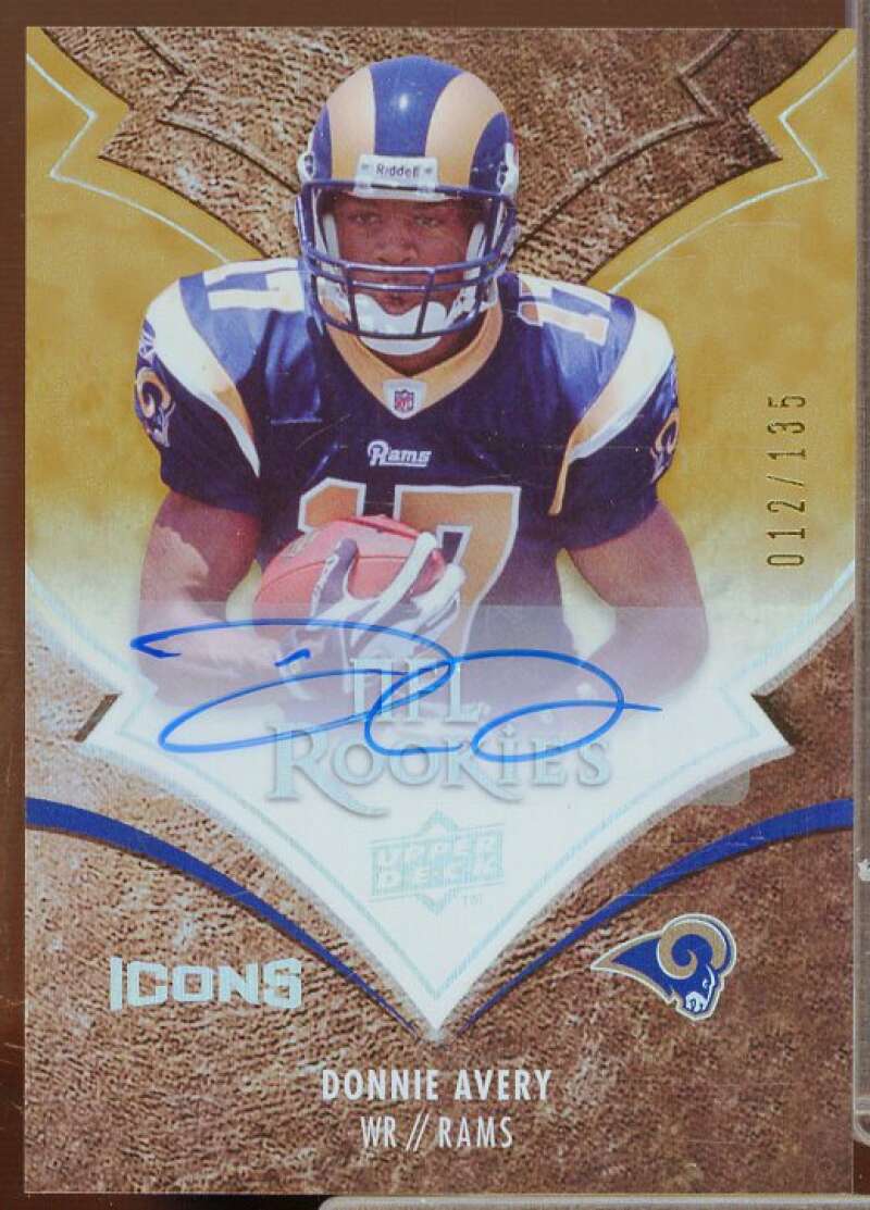 Donnie Avery Rookie Card 2008 Upper Deck Icons Rookie Autographs Rainbow #127  Image 1