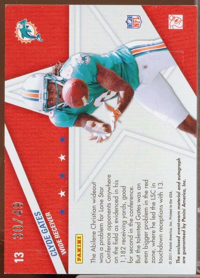 Clyde Gates Card 2011 Absolute Memorabilia Star Gazing Materials Autographs #13  Image 2