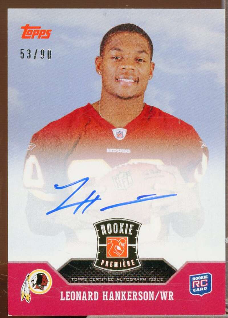 Leonard Hankerson Rookie Card 2011 Topps Rookie Premiere Autographs #RPLH  Image 1