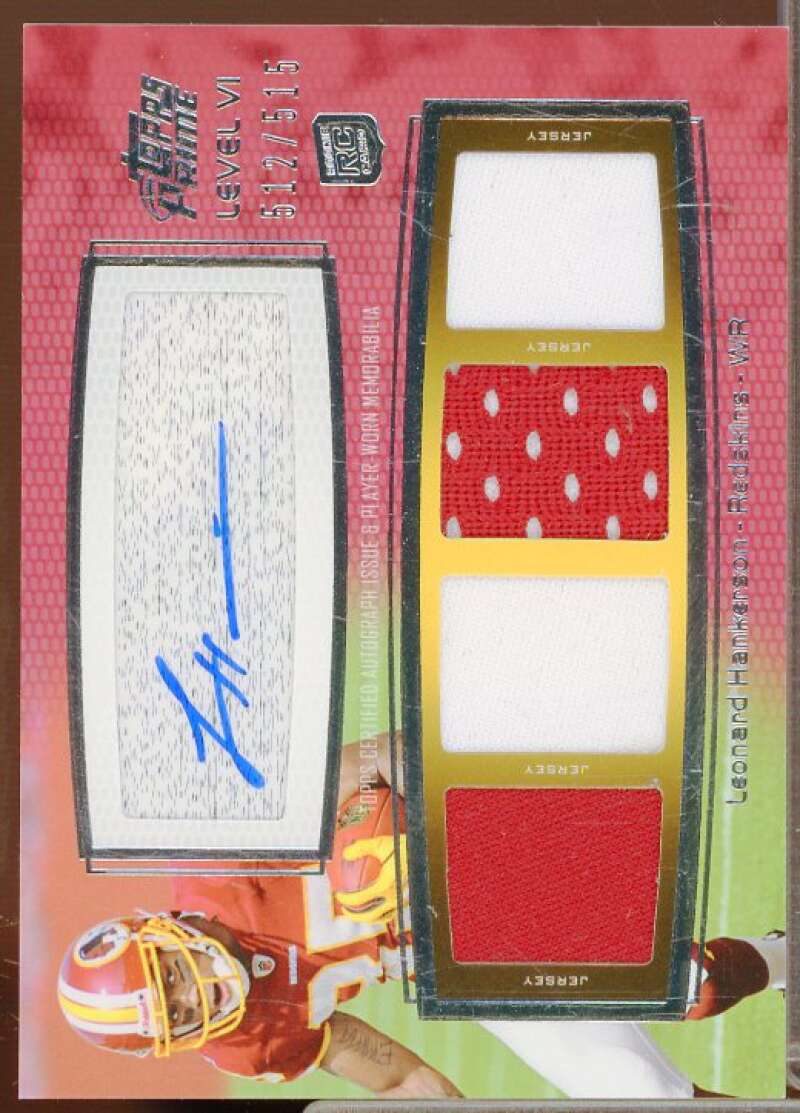 Leonard Hankerson/515 Rookie 2011 Topps Prime Autographed Relics Level 6 #PVILH  Image 1