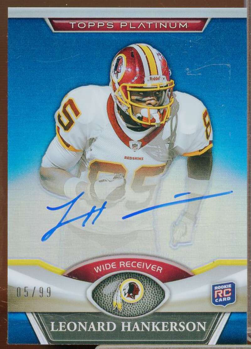 Leonard Hankerson 2011 Topps Platinum Rookie Autographs Blue Refractors #137  Image 1