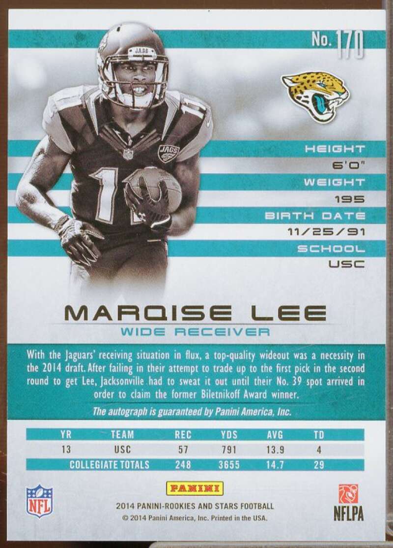 Marqise Lee/32 2014 Rookies Stars Rookie Auto Longevity Team Logo Holofoil #170  Image 2