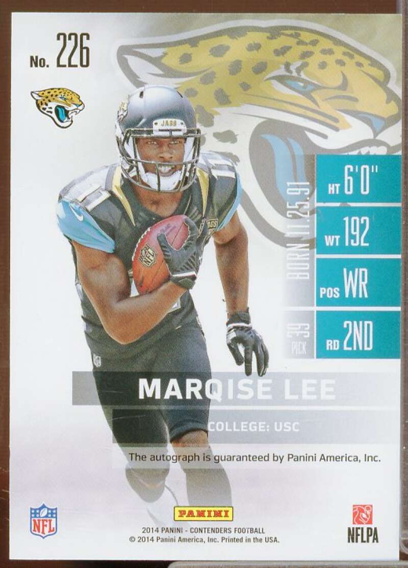 Marqise Lee AU/99 Rookie Card 2014 Panini Contenders Playoff Ticket #226  Image 2