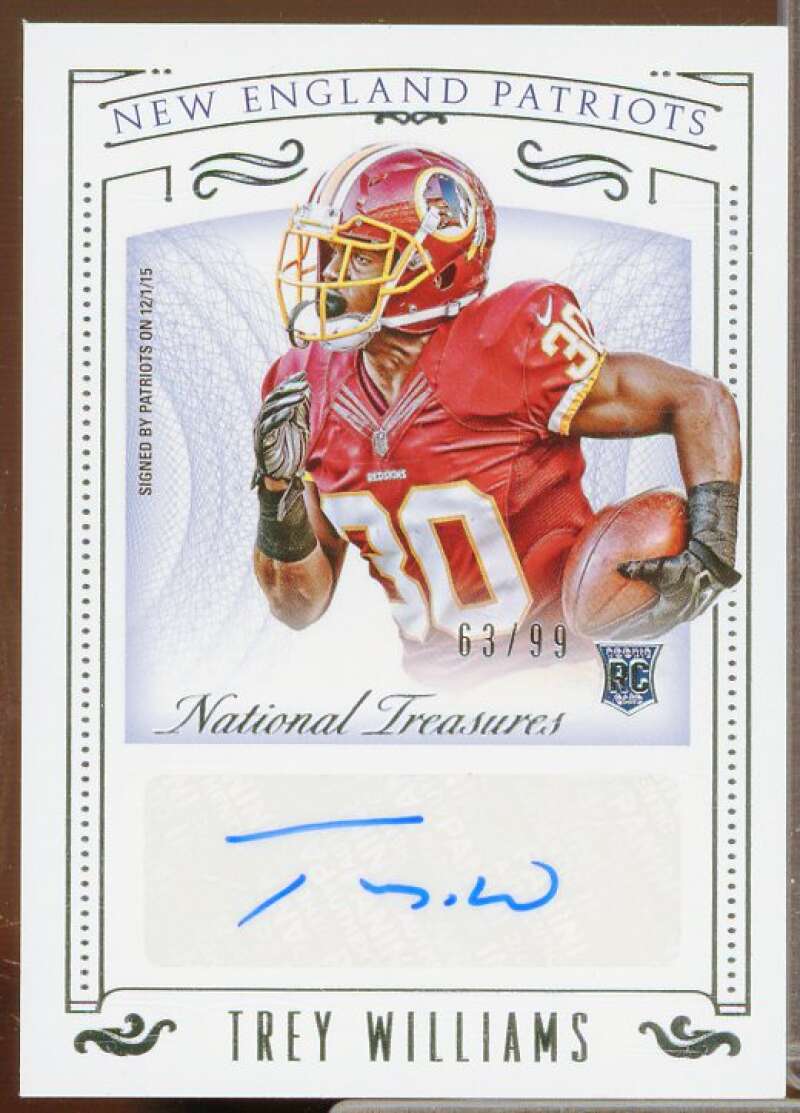 Trey Williams AU/99 Rookie Card 2015 Panini National Treasures #197  Image 1