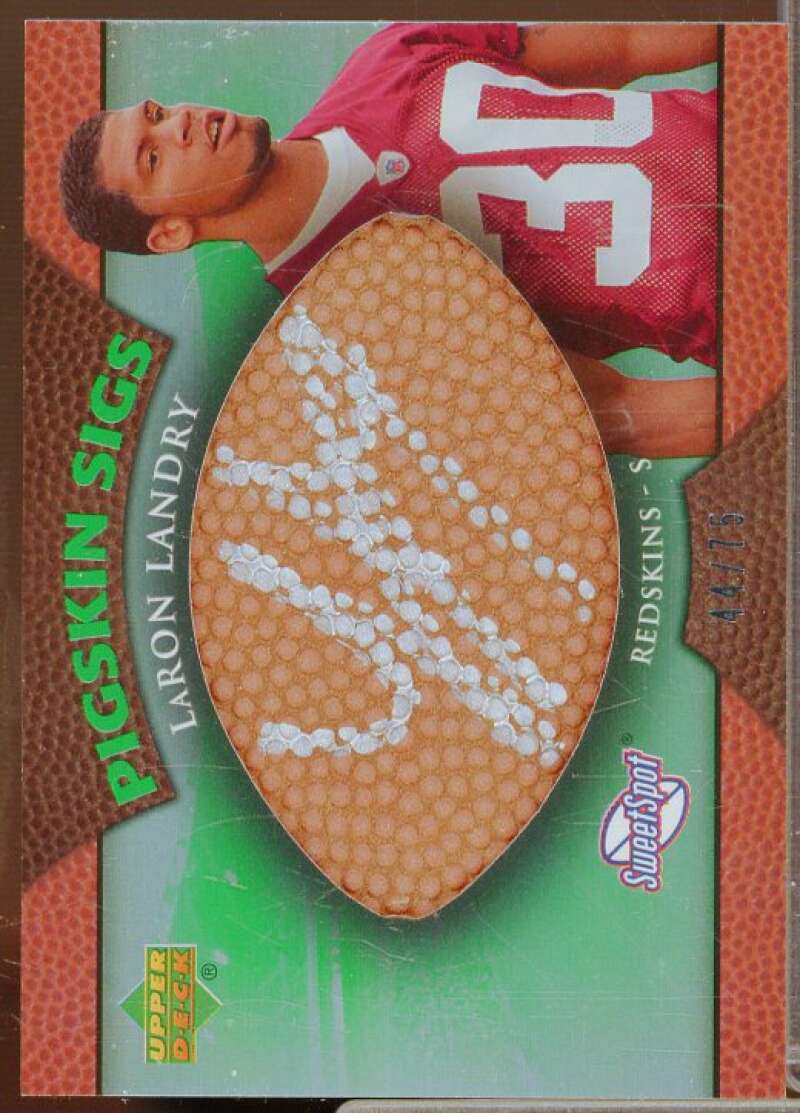 LaRon Landry Rookie Card 2007 Sweet Spot Pigskin Signatures Green 75 #LL  Image 1