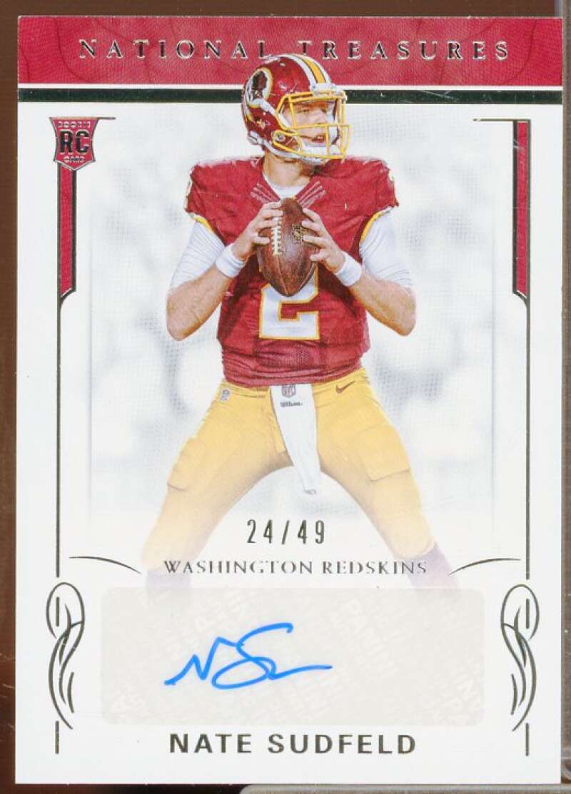 Nate Sudfeld AU/49 Rookie Card 2016 Panini National Treasures #163  Image 1