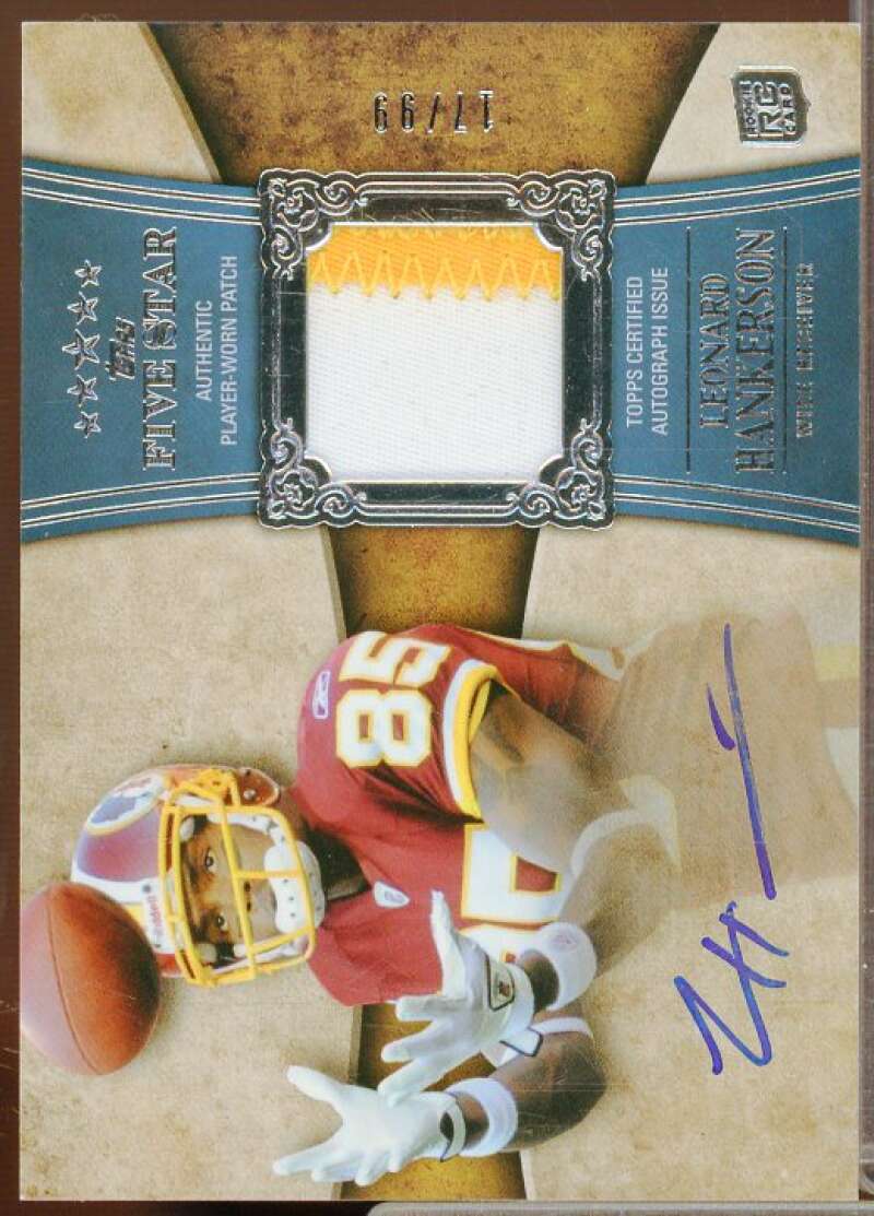 Leonard Hankerson JSY AU/99 Rookie Card 2011 Topps Five Star #182  Image 1