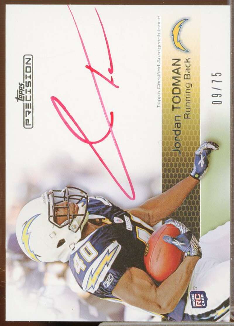 Jordan Todman Rookie Card 2011 Topps Precision Rookie Autographs Red Ink #127  Image 1