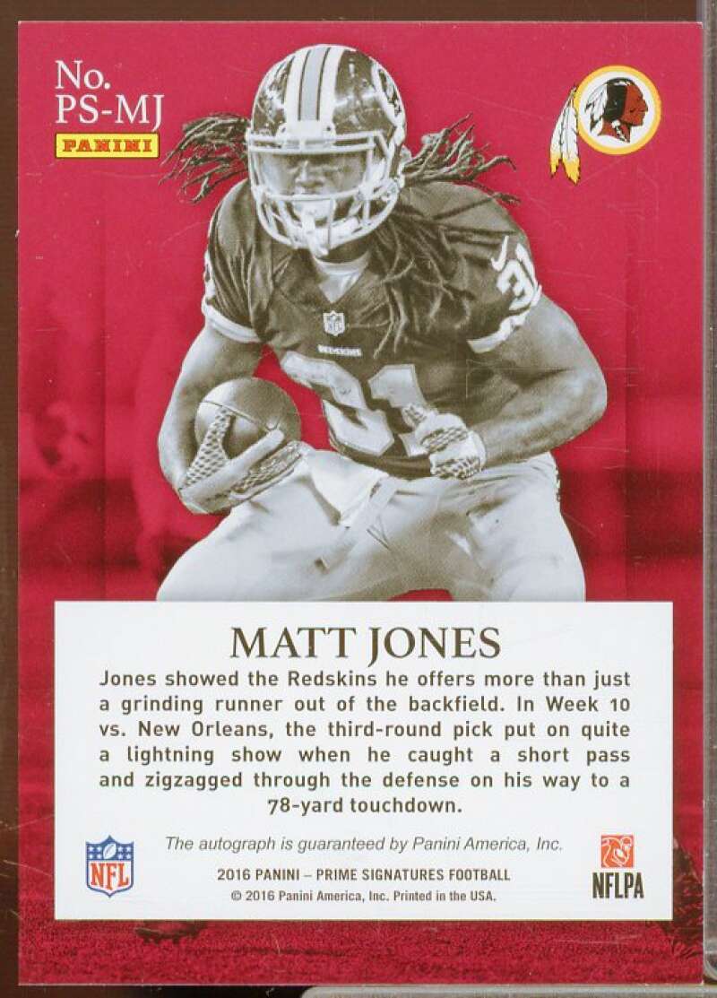 Matt Jones/49 Rookie Card 2016 Prime Signatures Autographs Red #32  Image 2