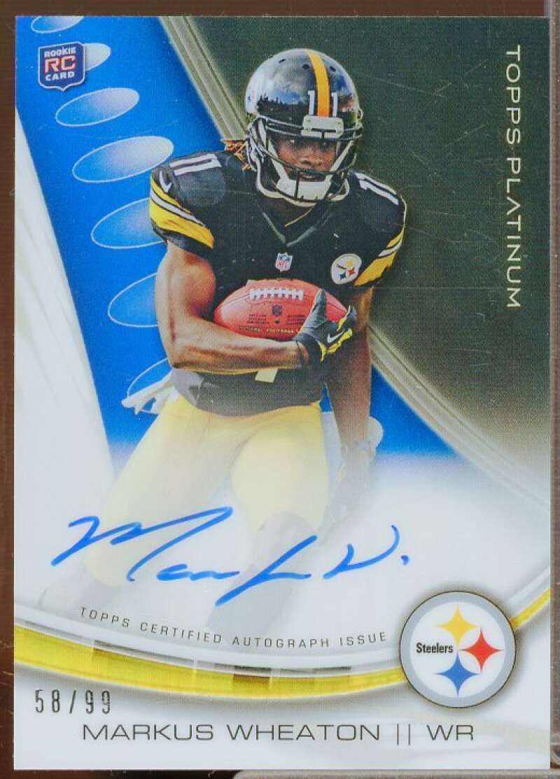 Markus Wheaton Rookie 2013 Topps Platinum Rookie Autographs Blue Refractors #AMW  Image 1