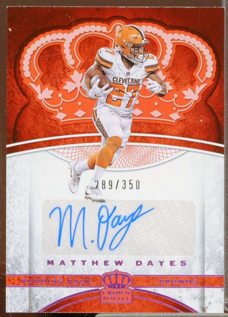 Matthew Dayes/350 Rookie 2017 Crown Royale Platinum Rookie Autographs Pink #15  Image 1