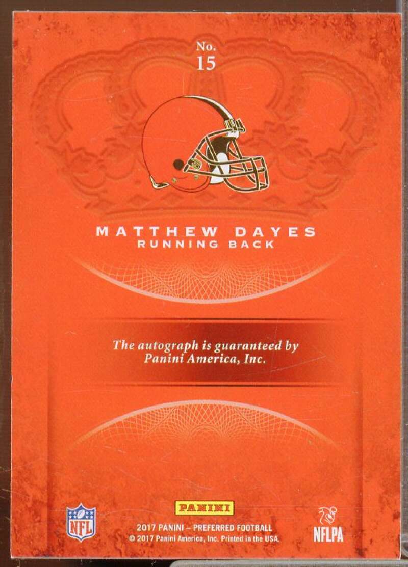 Matthew Dayes/350 Rookie 2017 Crown Royale Platinum Rookie Autographs Pink #15  Image 2