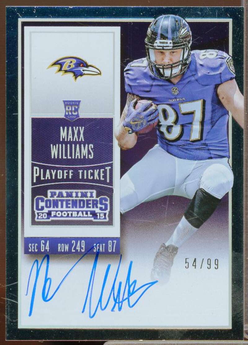 Maxx Williams AU/99 Rookie Card 2015 Panini Contenders Playoff Ticket #227B  Image 1