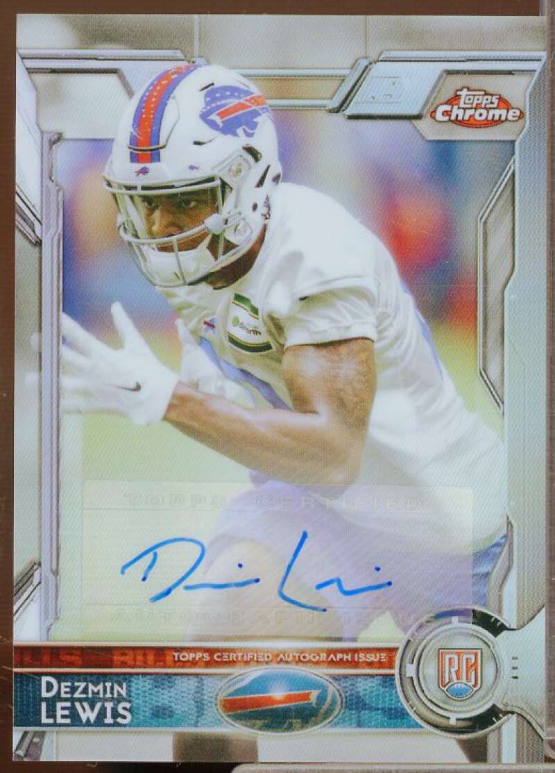 Dezmin Lewis Card 2015 Topps Chrome Rookie Autographs Refractors #126  Image 1