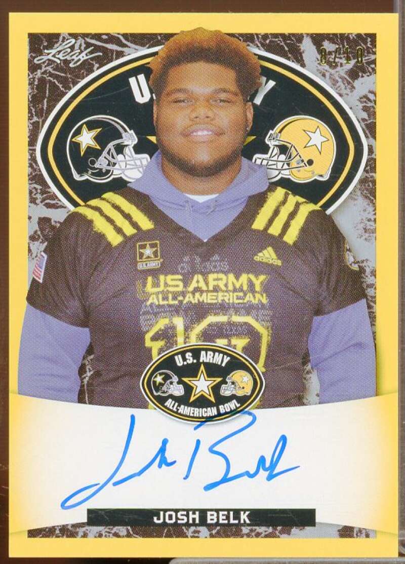 Josh Belk Rookie 2018 Leaf Army All-American Bowl Tour Autographs Yellow #ATAJB1  Image 1