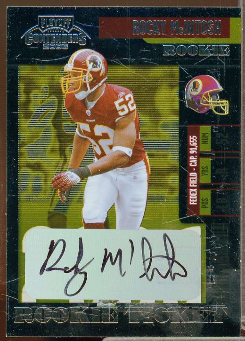 Rocky McIntosh AU Autograph Rookie Card 2006 Playoff Contenders #213  Image 1