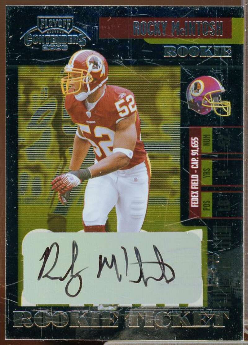 Rocky McIntosh AU Autograph Rookie Card 2006 Playoff Contenders #213  Image 1