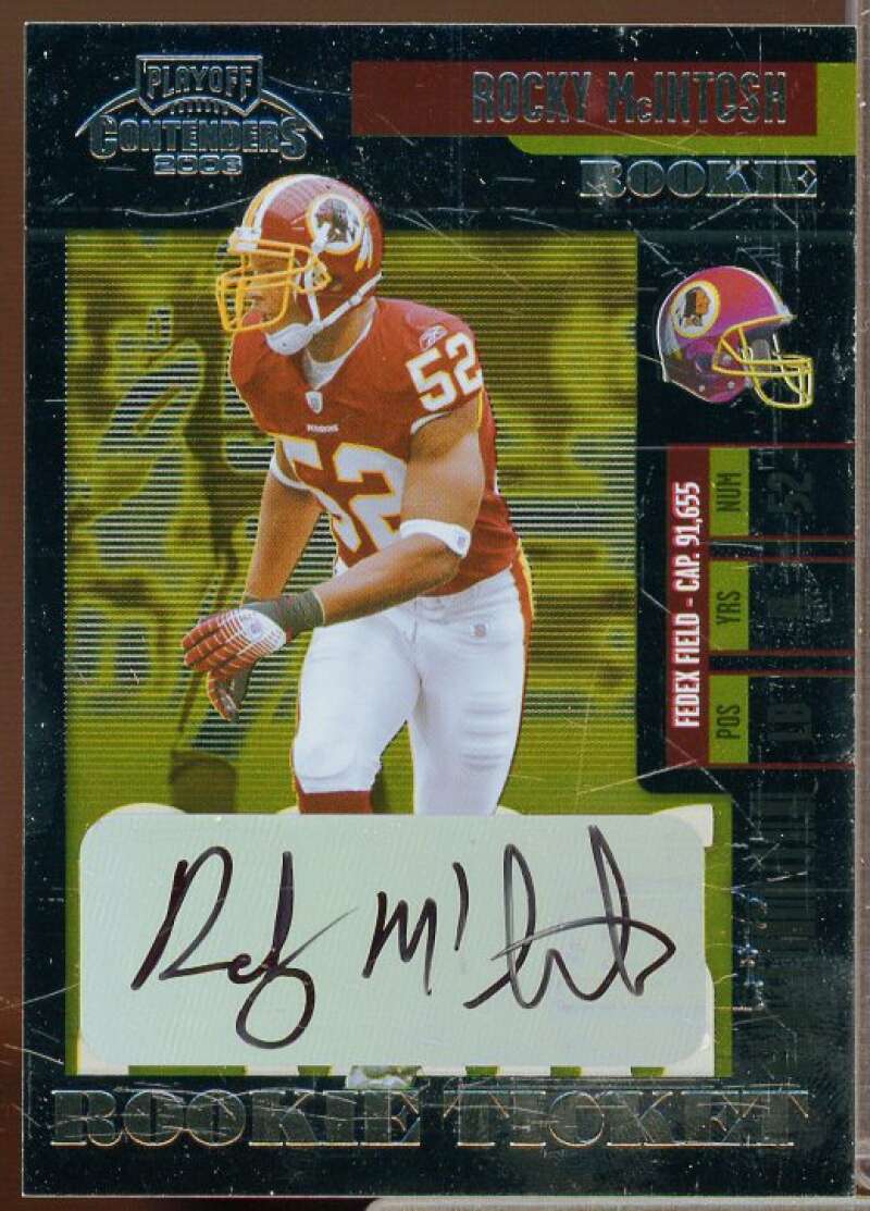 Rocky McIntosh AU Autograph Rookie Card 2006 Playoff Contenders #213  Image 1