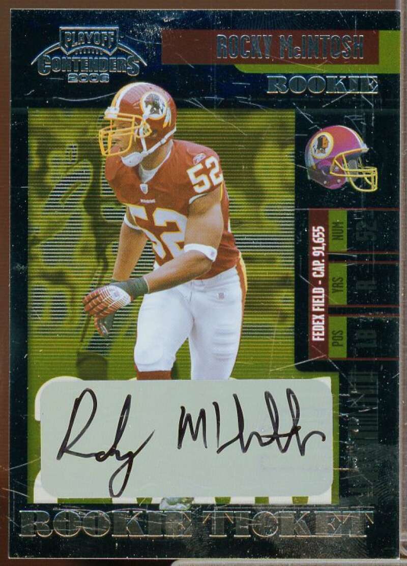 Rocky McIntosh AU Autograph Rookie Card 2006 Playoff Contenders #213  Image 1