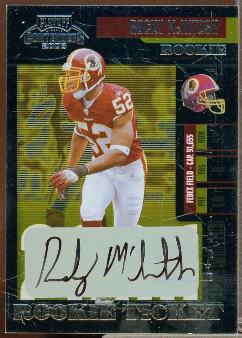 Rocky McIntosh AU Autograph Rookie Card 2006 Playoff Contenders #213  Image 1