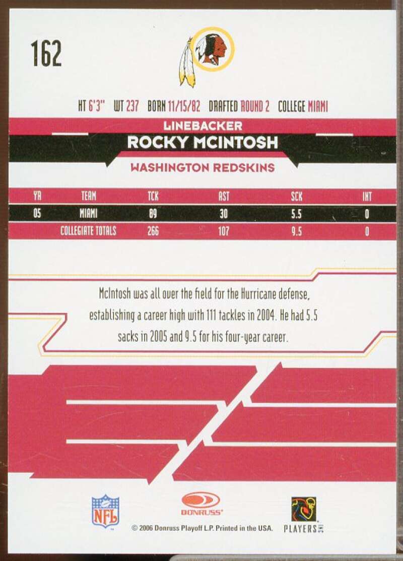 Rocky McIntosh/125 2006 Leaf Rookies Stars Longevity Target Rookie Auto #162  Image 2