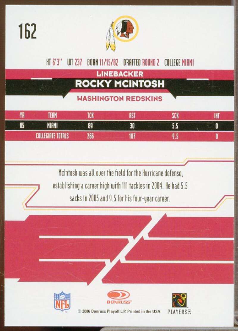 Rocky McIntosh/125 2006 Leaf Rookies Stars Longevity Target Rookie Auto #162  Image 2