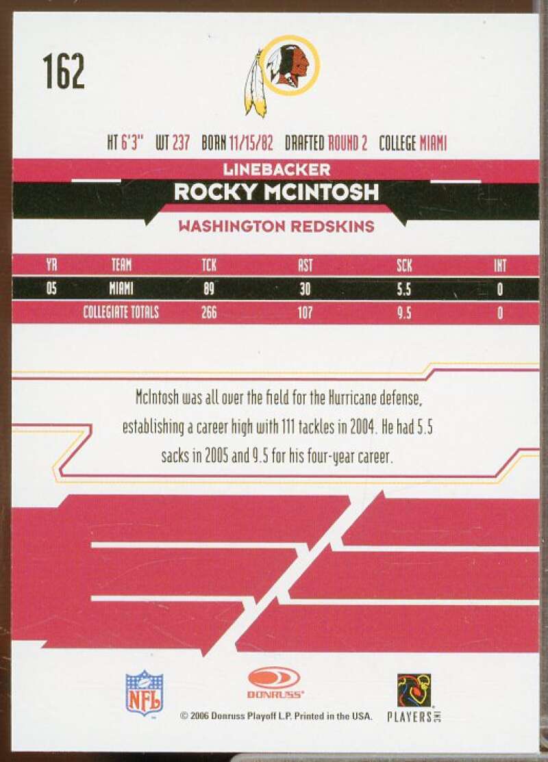 Rocky McIntosh/125 2006 Leaf Rookies Stars Longevity Target Rookie Auto #162  Image 2