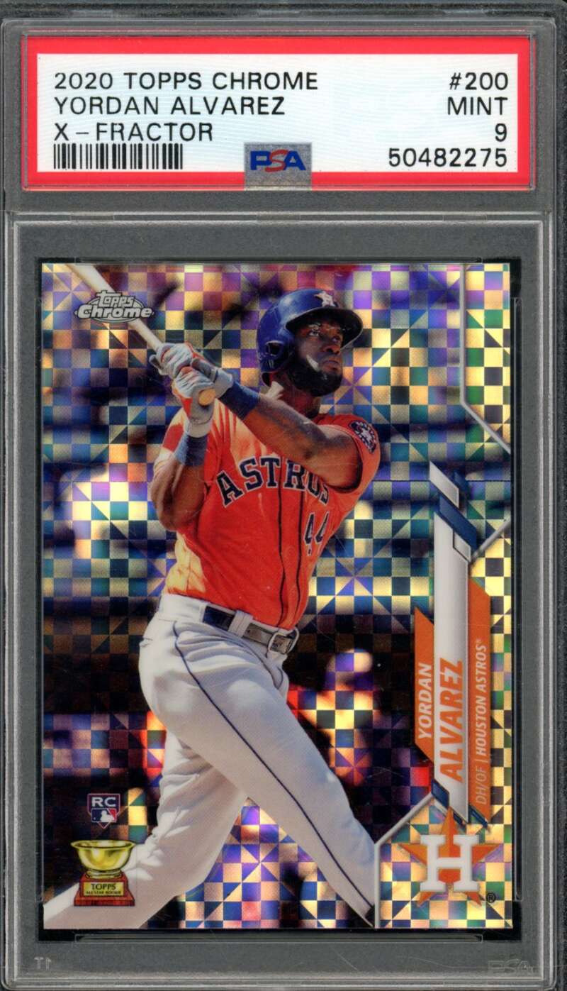 Yordan Alvarez Rookie Card 2020 Topps Chrome X-Fractor #200 PSA 9 Image 1