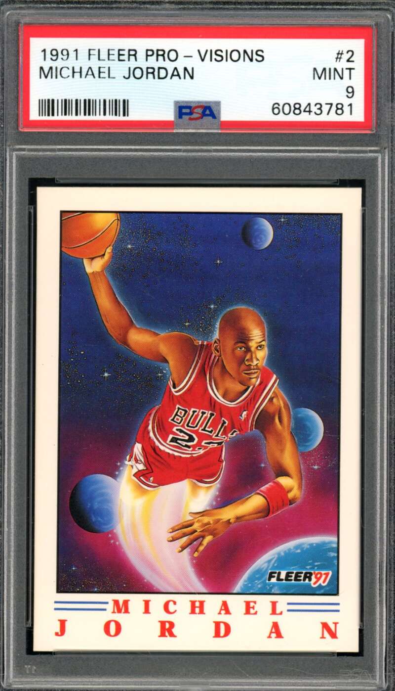 Michael Jordan Card 1991-92 Fleer Pro-Visions #2 PSA 9 Image 1