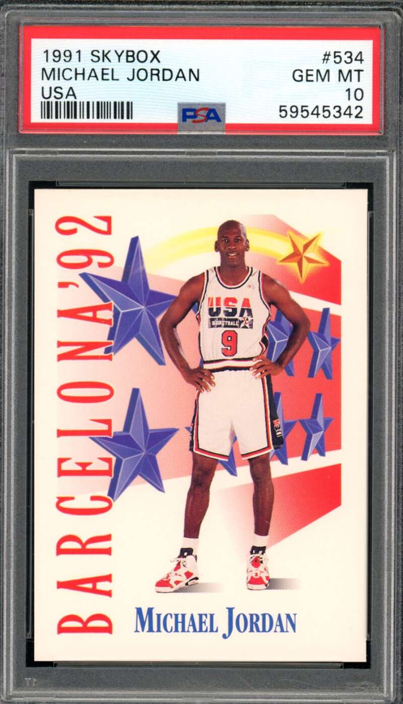 Michael Jordan Card 1991-92 SkyBox USA #534 PSA 10 Image 1