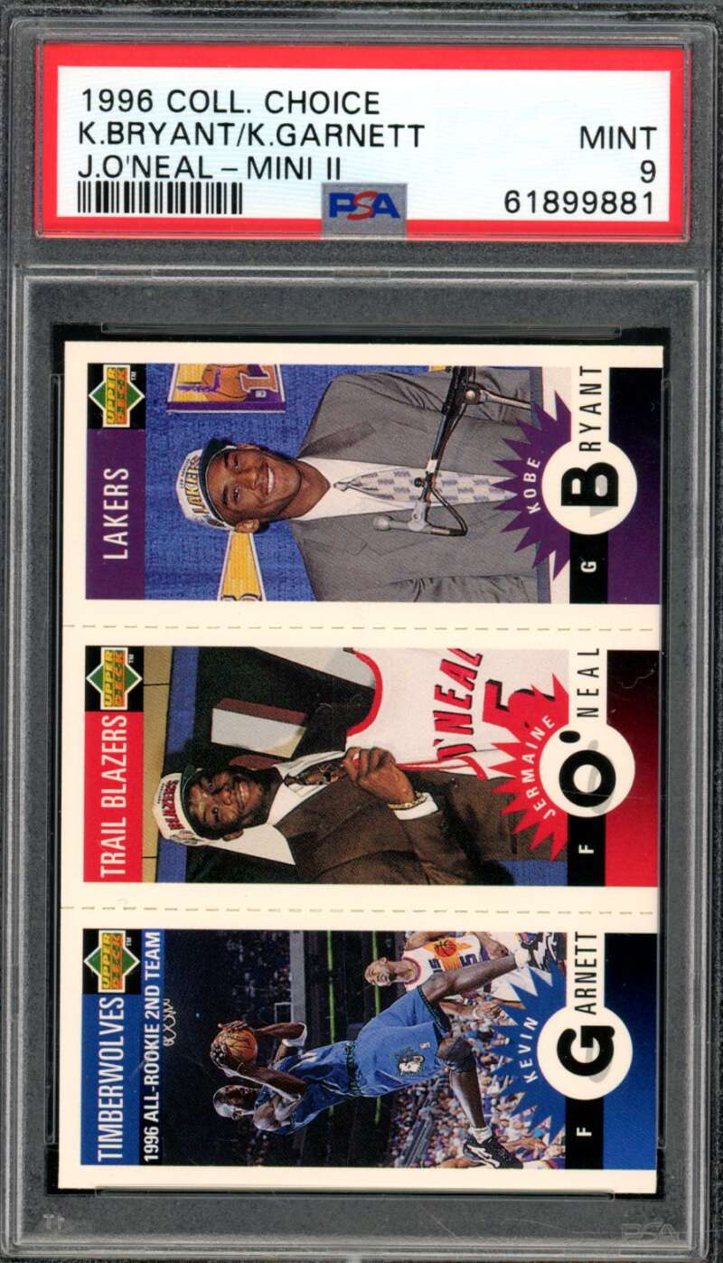 Kobe Bryant Rookie Card w/Garnett 1996-97 Collector's Choice Mini #nno PSA 9 Image 1