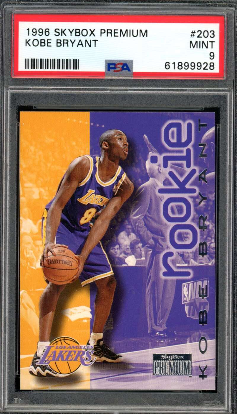 Kobe Bryant Rookie Card 1996-97 SkyBox Premium #203 PSA 9 Image 1