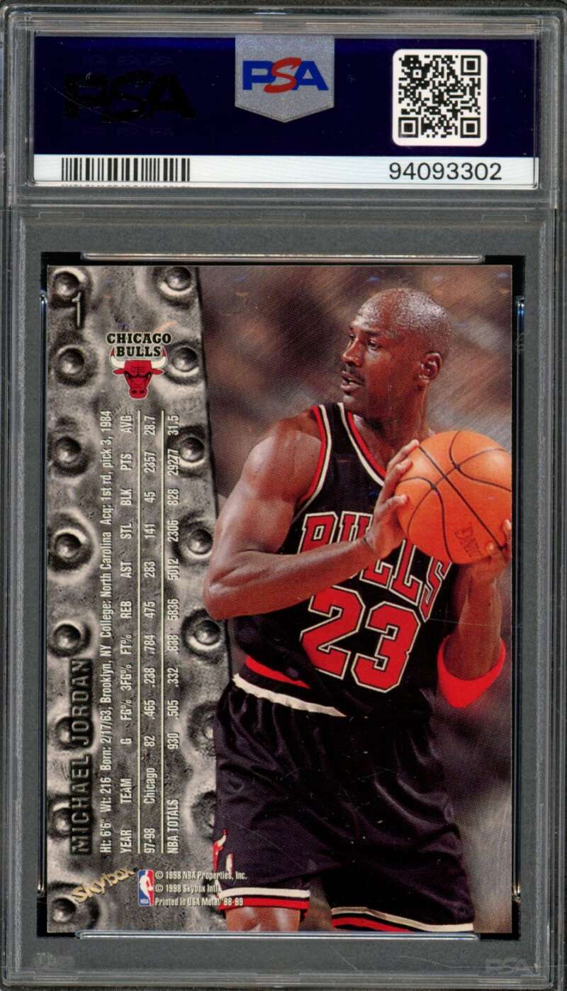 Michael Jordan Card 1998-99 Metal Universe #1 PSA 9 Image 2