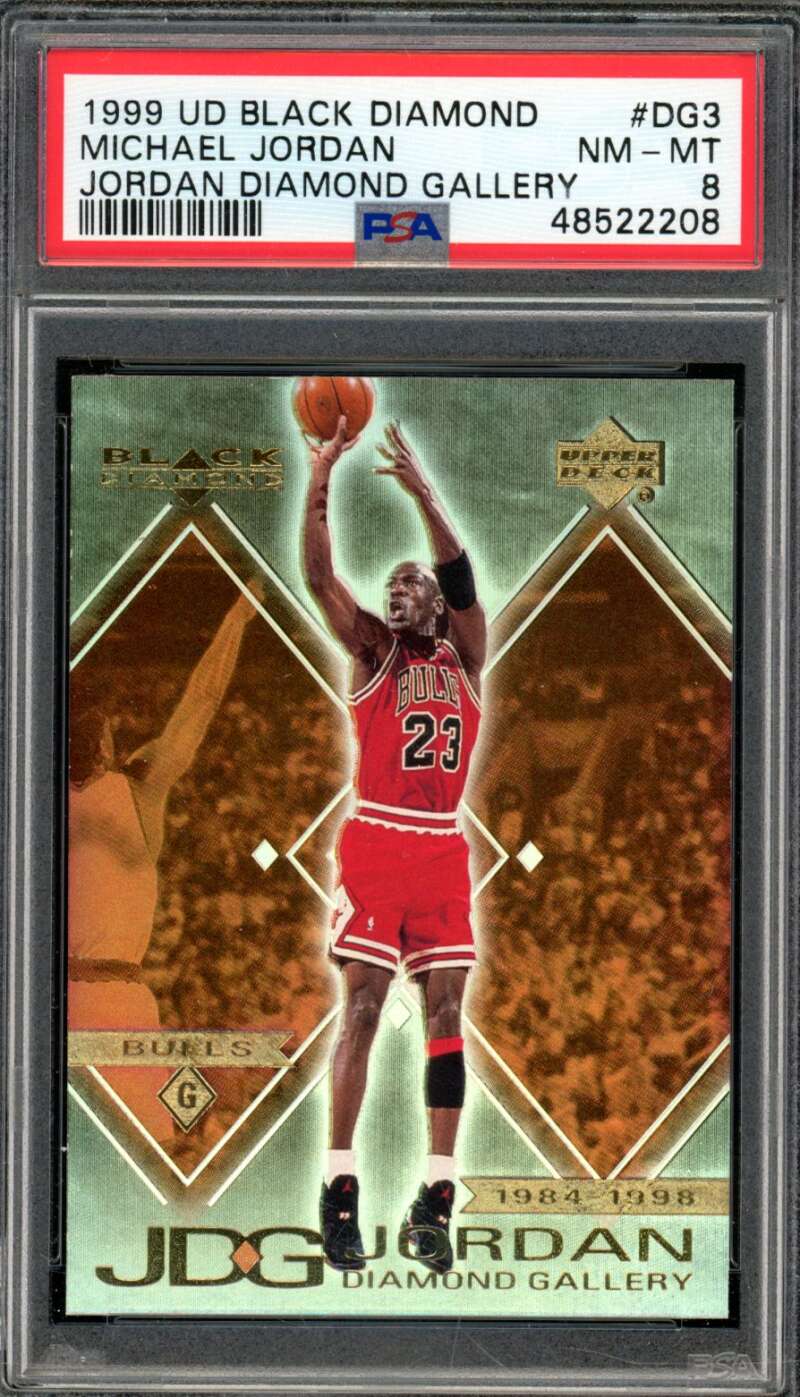 Michael Jordan Card 1999-00 UD Black Diamond Jordan Diamond Gallery #DG3 PSA 8 Image 1