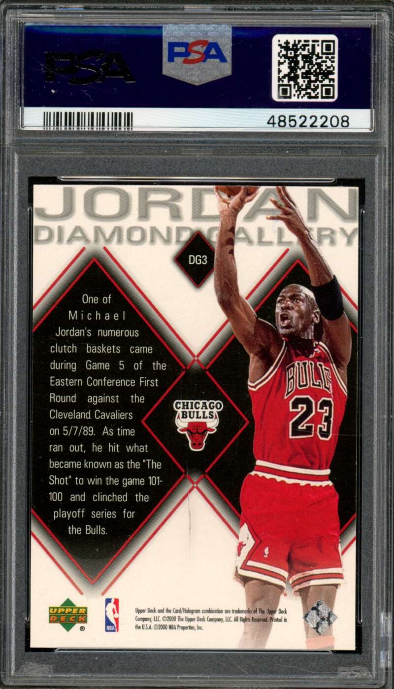 Michael Jordan Card 1999-00 UD Black Diamond Jordan Diamond Gallery #DG3 PSA 8 Image 2