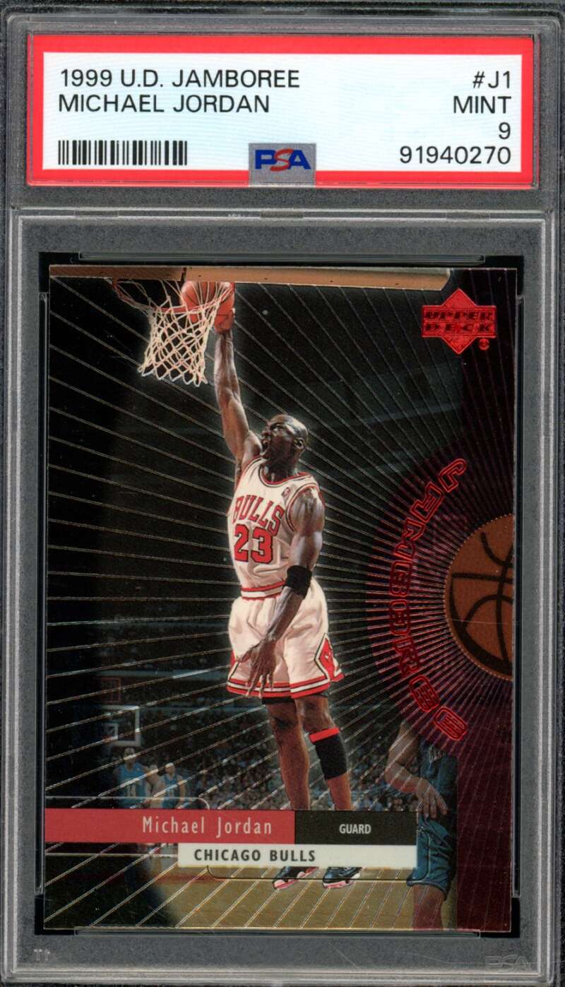 Michael Jordan Card 1999-00 U.D. Jamboree #J1 PSA 9 Image 1