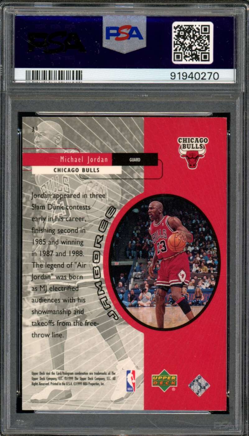 Michael Jordan Card 1999-00 U.D. Jamboree #J1 PSA 9 Image 2