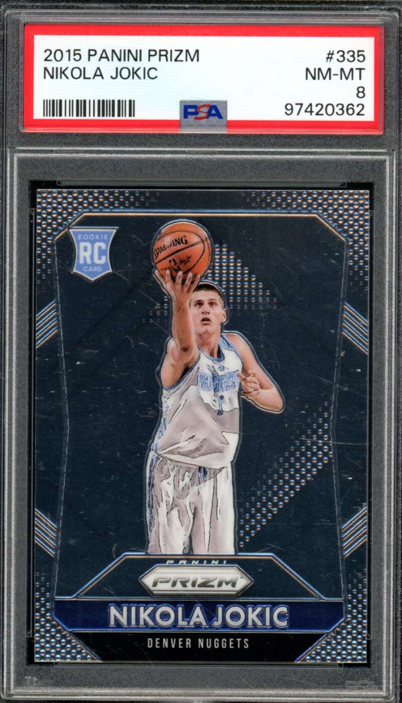 Nikola Jokic Rookie Card 2015-16 Panini Prizm #335 PSA 8 Image 1