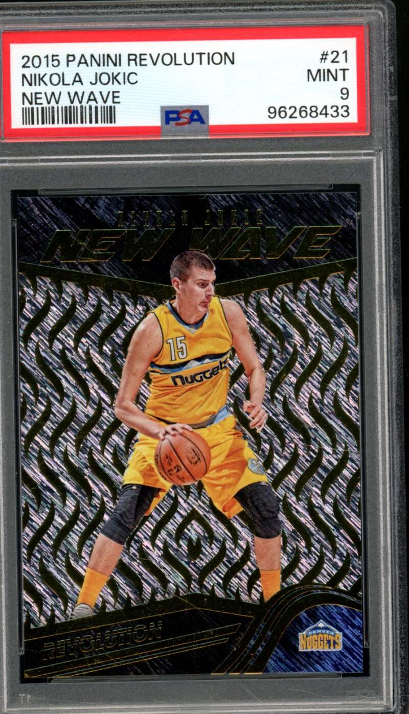 Nikola Jokic Rookie Card 2015-16 Panini Revolution New Wave #21 PSA 9 Image 1